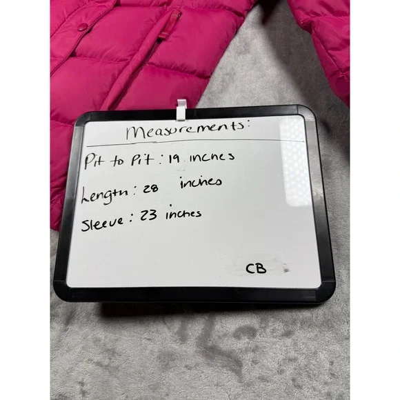 LL Bean Goose Down Puffer Coat Pink Full Zip Button Front XS Winter Jacket - Picture 10 of 10